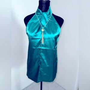 NWOT Sateen Green Blouse